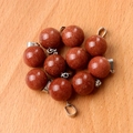 Pendentifs sphère en pierre sable d'or 14mm avec attaches argentées pour bijoux DIY - Goldstone (Synthetic) (Pendant Only)