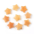 Set of 9 orange natural agate stone five-pointed stars for DIY craft hair accessories - Topaz