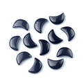 Polished black agate crescent moon stones for DIY jewelry making 12pcs set - Obsidian