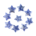 Polished blue sodalite stone star charms for DIY jewelry and hair accessories - Blue Spot Stone