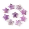 Polished natural purple amethyst pentagram star stone ornaments in a circular layout - Lilac