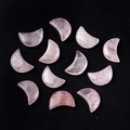 Polished rose quartz moon stones set for DIY jewelry making and crystal healing - Rose Quartz