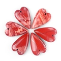 Red jasper heart stone pendants with pre-drilled holes for DIY jewelry making - Red Jasper