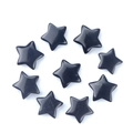 Polished black obsidian star stones 20mm for jewelry making set of nine pieces - Obsidian