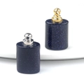 Parfumfles hanger van blauwe zandsteen met gouden en zilveren metalen doppen - Blauwe Goudsteen (Synthetisch)