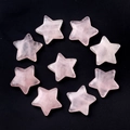 Nine pink rose quartz crystal stars 20mm no hole for jewelry making DIY crafts - Rose Quartz