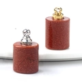 Goudsteen essentiële olie fles hanger met gouden en zilveren schroefdoppen - Goudsteen (Synthetisch)
