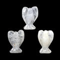 Lot de trois figurines d'anges en cristal de quartz naturel transparent pour la guérison - Cristal blanc