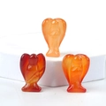 Mini figurine d'ange en agate rouge avec des ailes en cornaline orange naturelle - Agate rouge
