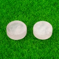 Paire de pierres rondes en quartz naturel translucide pour bijoux DIY ou cristaux - Quartz Rose (1pc)