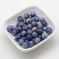Perle in sodalite blu e bianca con foro parziale per la creazione di gioielli DIY - Pietra a Macchie Blu (1601)