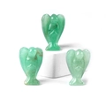 Trois figurines d'anges en cristal d'aventurine verte avec ailes pour la décoration - Aventurine Verte