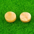 Paire de disques ronds en agate naturelle jaune gingembre 16-18mm pour la création de bijoux - Jade Jaune (Unique)