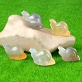 Miniature crystal agate snail figurines with natural striped texture and various colors - Natural Agate