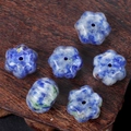 Blaue und weiße Naturstein-Kürbisperlen für DIY handgemachten Schmuckbau - Sodalith