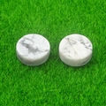 Natural white marble round stone discs with grey vein texture for DIY jewelry making - White Turquoise (1pc)