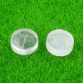Natural white selenite stone round discs for DIY jewelry making on green grass - Clear Quartz (1pc)