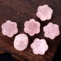 Natürliche Rosenquarz Kürbisperlen und Blüten-Abstandshalter für DIY-Schmuck - Rosenquarz