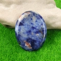 Pietra preoccupazione ovale in sodalite lucida con venature naturali blu e bianche - Sodalite blu