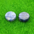 Sodalite blue natural agate stone disc with marble pattern on green grass - Blue Spot Stone (Single)