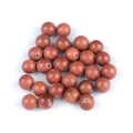Perle tonde in pietra del sole rossa da 10mm a mezzo foro con glitter metallici - Pietra del Sole Sintetica (1601)