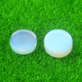 Flat round natural agate stone slices in translucent light blue for jewelry making - Opalite