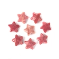 Pink natural stone star pendant charm with faceted surface for DIY jewelry making - Rhodonite