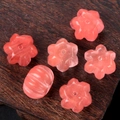 Rosa geschnitzte Blumen- und Kürbisperlen im Korallenstil für DIY-Schmuckherstellung - Wassermelonenrot (Synthetisch)
