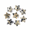 Perle di diaspro dalmata a forma di stella con superficie sfaccettata per gioielli fai da te - Diaspro dalmata
