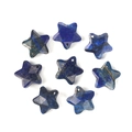 Perline di lapislazzuli a forma di stella sfaccettata blu intenso con fori per gioielli - Lapislazzuli