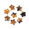 Ciondoli mini stella in occhio di tigre con taglio sfaccettato e striature marroni - Occhio di tigre