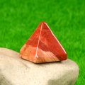 20mm Red Jasper Pyramid stone decor with polished natural red and brown stripes - Red Jasper
