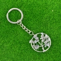 Silver tree of life keychain with grey labradorite crystal tree of life wire wrap charm - Labradorite