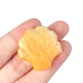 Ornement de coquille en quartz jaune sculpté avec texture pierre naturelle et nervures - Jade Jaune