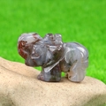 Polierte Elefantenstatue aus Naturachat mit einzigartigen Mineralstrukturen - Indischer Achat