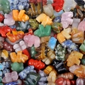 Figurines d'hippopotame sculptées en quartz rose, oeil de tigre et lapis-lazuli naturels - Couleur Mélangée Aléatoire (Pièce Unique)