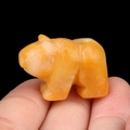Hand-carved yellow gemstone polar bear animal figurine in natural orange crystal - Yellow Jade