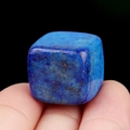 Cube shaped natural lapis lazuli stone in deep blue with gold pyrite flecks - Lapis Lazuli