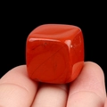 Natural 16mm polished red jasper stone cube with smooth finish and mineral texture - Red Jasper