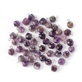 Ciondolo a cubo in cristallo viola 9mm sfaccettato con gancio argento per gioielli DIY - Cubo Sfaccettato Ametista