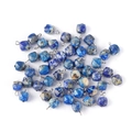 Lapis Lazuli 9mm facettierte Würfelanhänger mit Metallringen für DIY Schmuckherstellung - Facettierter Würfel Lapislazuli
