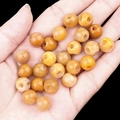 Honey yellow natural agate round beads with side holes for DIY jewelry making - Yellow Jade (2040)