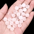 Natural pink crystal round beads 8-10mm for DIY jewelry making accessories held in hand - Clear Quartz (2040)