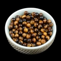 Polished natural yellow tiger eye stone round beads with golden cat-eye silk luster - Tiger Eye (Single Bead) 4mm No Hole