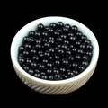 High polished 4mm black round natural stone loose beads displayed in a ceramic bowl - Black Agate (Single Bead) 4mm No Hole