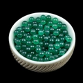 Polished 4mm emerald green natural stone round beads in a decorative ceramic bowl - Green Agate (Single Bead) 4mm No Hole