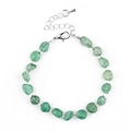 Irregular green aventurine stone bead bracelet with adjustable silver lobster clasp - Green Strawberry Quartz