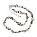 Natural Dalmatian jasper irregular stone necklace with silver lobster clasp and chain - Dalmatian Jasper