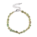 Handmade green irregular gemstone fragment bracelet with golden spacers and adjustable chain - Green Apatite