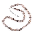 Irregular natural grey and pink amethyst beaded necklace with adjustable silver clasp - Persian Agate